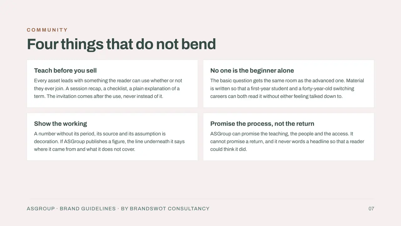 ASGROUP: Four things that do not bend
