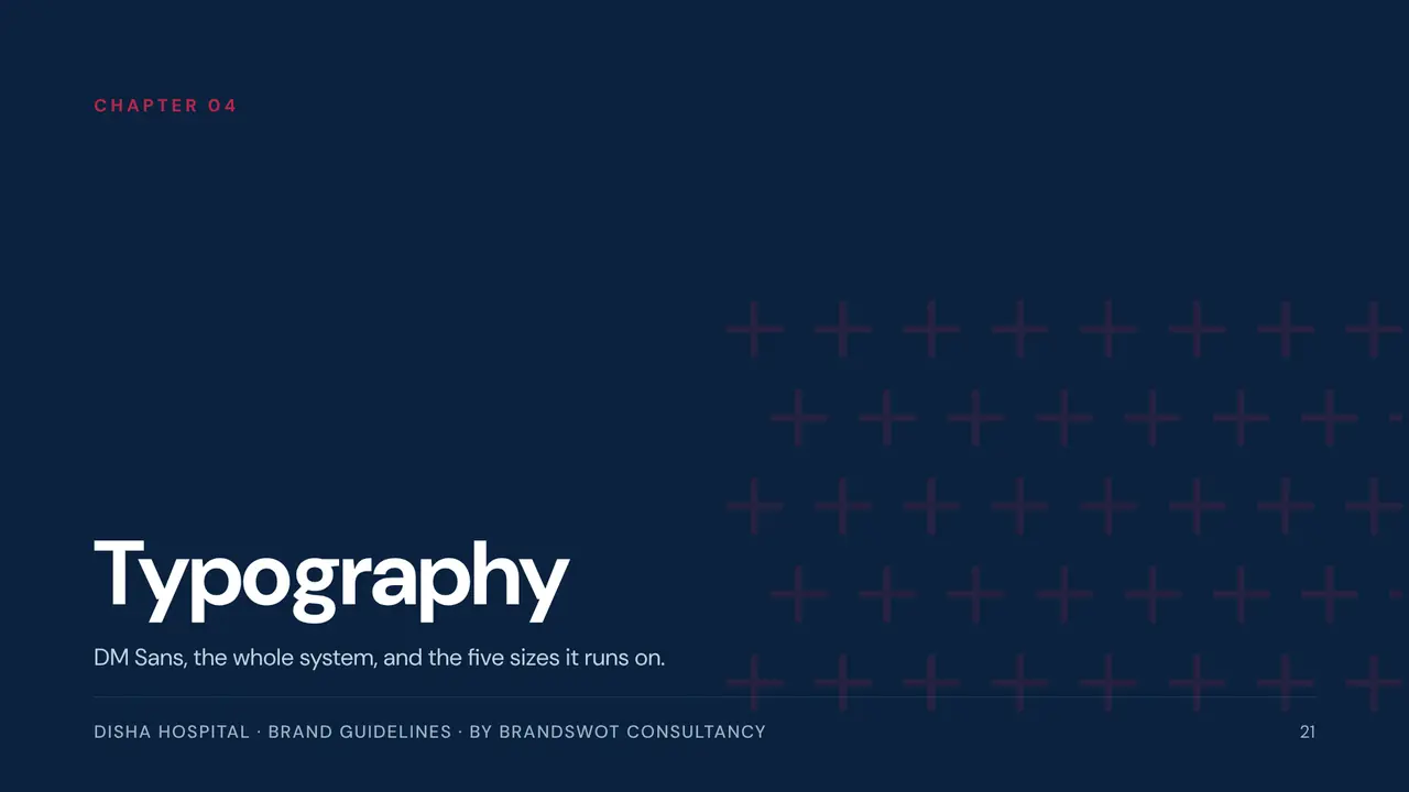 Disha Hospital: Typography